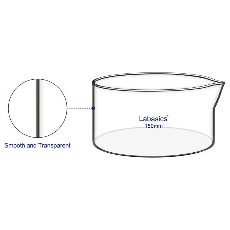 Labasics Crystallizing Dish with Spout and Heavy-Duty Rim, Thick-Walled Design High Borosilicate Glass Reusable Crystallizing Dishes for Crystallization and Evaporation, 1000 ml Capacity OD 150 mm - Image 2